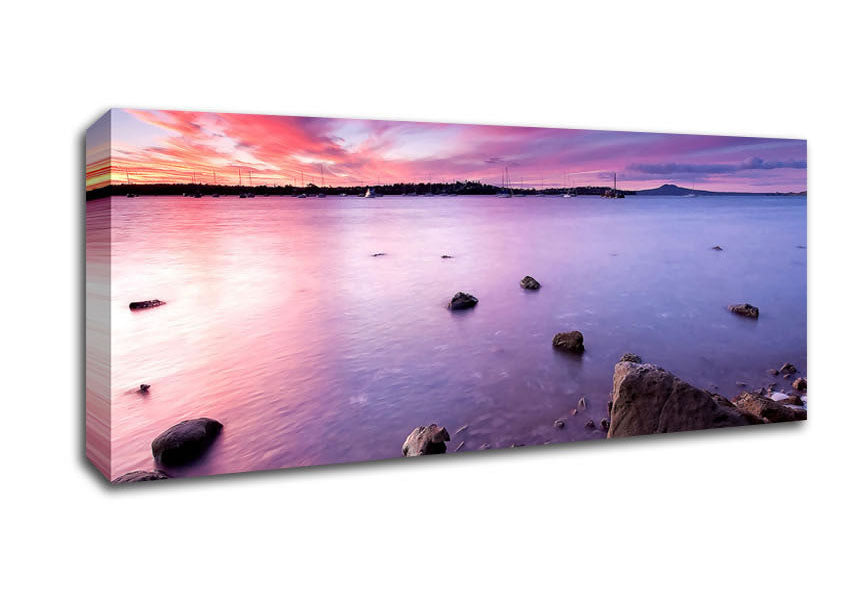 Picture of Half Moon Bay Sunset Panoramic Canvas Wall Art