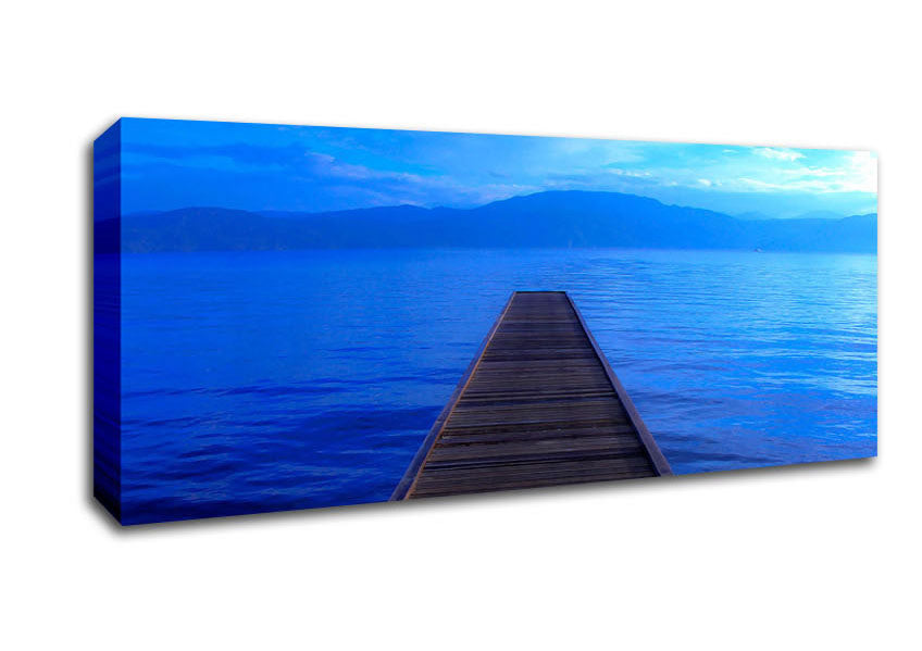 Picture of Wooden Bridge To The Sea Panoramic Canvas Wall Art