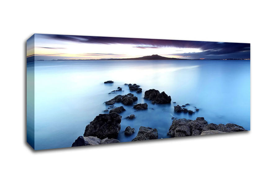 Picture of Island Blues Panoramic Canvas Wall Art