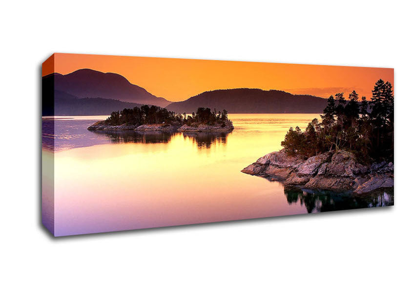 Picture of Islands At Dusk Panoramic Canvas Wall Art
