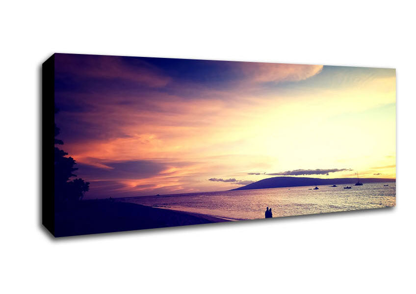 Picture of Lovers Beach Promenade Panoramic Canvas Wall Art