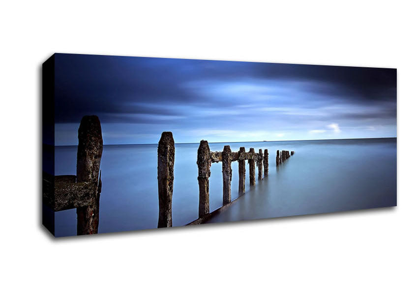 Picture of Evening Blue Sea Panoramic Canvas Wall Art