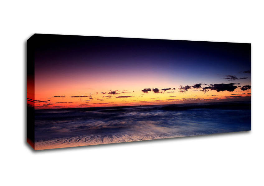 Picture of Ocean Beach At Twilight Panoramic Canvas Wall Art