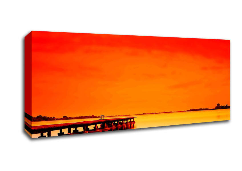 Picture of Perfect Orange Boardwalk Panoramic Canvas Wall Art