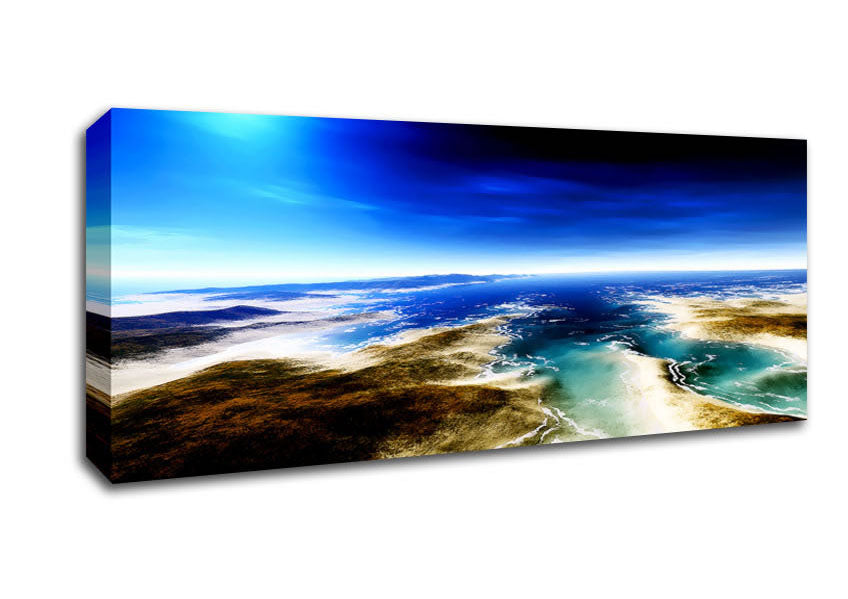 Picture of Islands Blue Sun Panoramic Canvas Wall Art