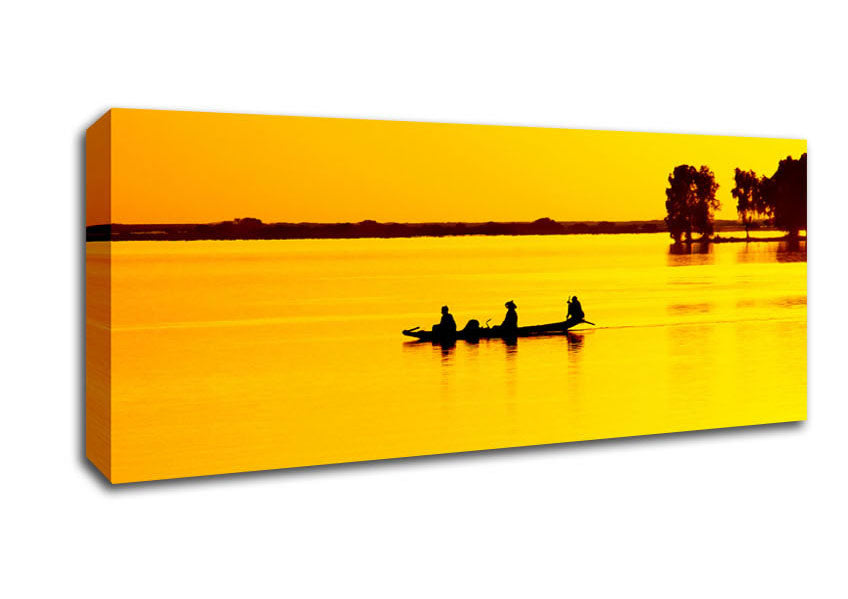 Picture of Fishermans Tranquil Passage Panoramic Canvas Wall Art