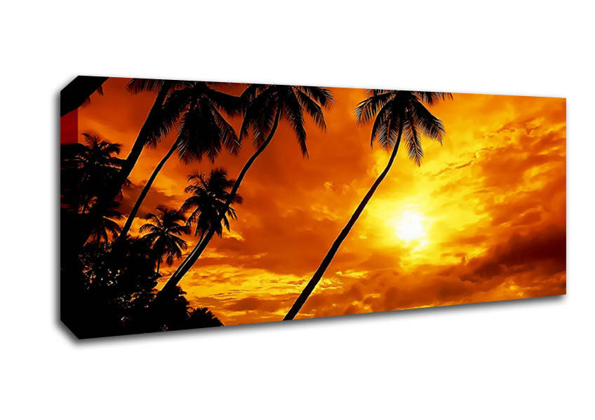 Picture of Family Fun In Paradise Panoramic Canvas Wall Art