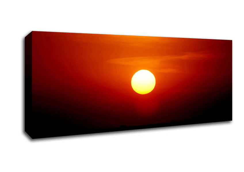 Picture of Sun Over The Black Ocean Panoramic Canvas Wall Art