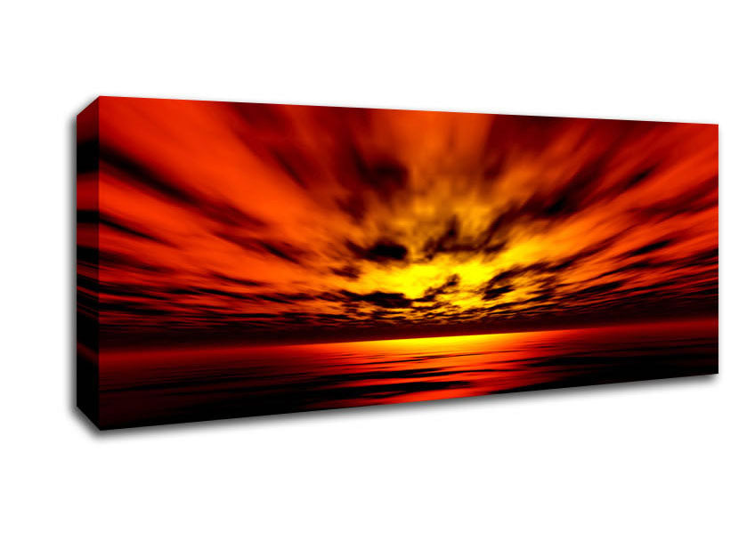 Picture of Fire Red Sun Blaze Panoramic Canvas Wall Art