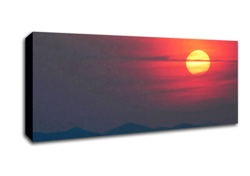 Picture of Pink Mist Over The Sun Panoramic Canvas Wall Art