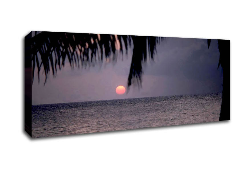 Picture of Pink Sun Sunset Panoramic Canvas Wall Art