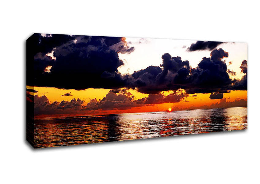 Picture of Golden Yellow Ocean Panoramic Canvas Wall Art