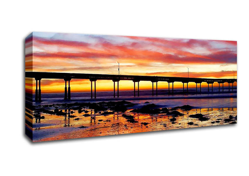 Picture of Piers First Light Panoramic Canvas Wall Art