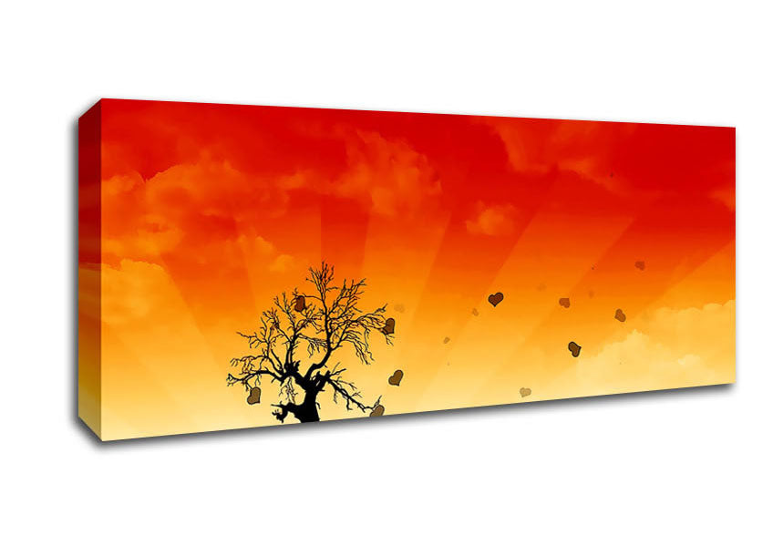 Picture of Sun Blaze Tree Panoramic Canvas Wall Art