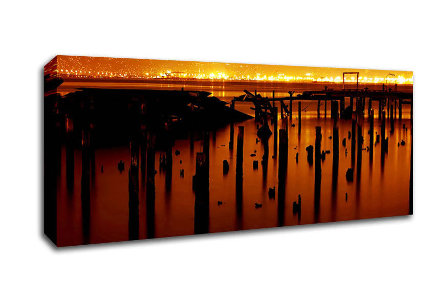 Picture of Golden Lake Horizon Panoramic Canvas Wall Art