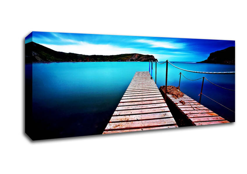 Picture of Tranquil Boardwalk Lake Panoramic Canvas Wall Art