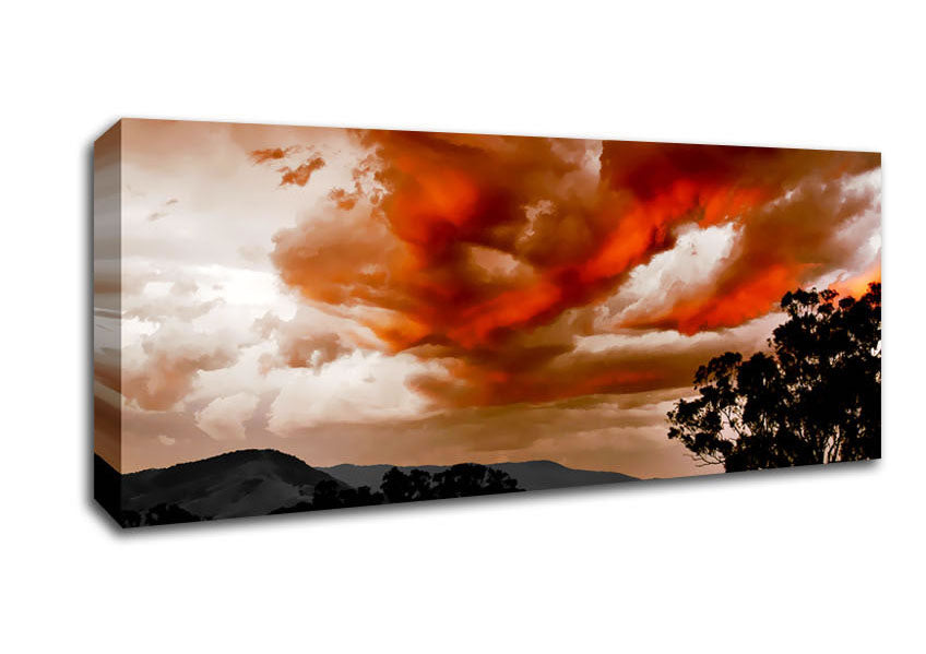 Picture of Lava Sky Mountains Panoramic Canvas Wall Art