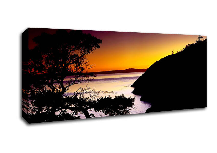 Picture of Ocean Dusk Panoramic Canvas Wall Art
