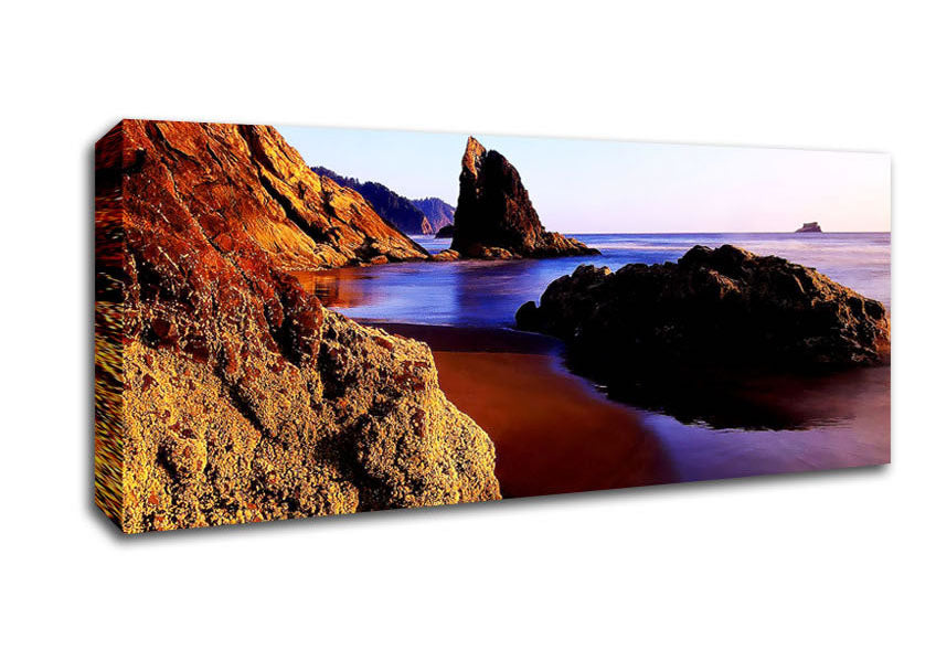 Picture of Ocean Rocks Panoramic Canvas Wall Art