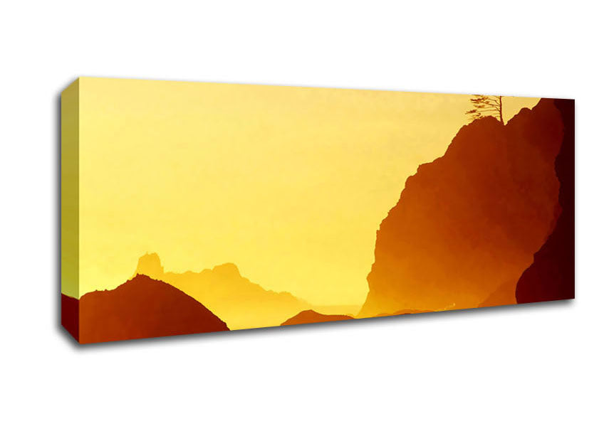 Picture of Yellow Ocean Mist Panoramic Canvas Wall Art