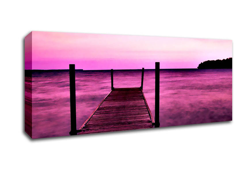 Picture of Pink Pier Paradise Panoramic Canvas Wall Art