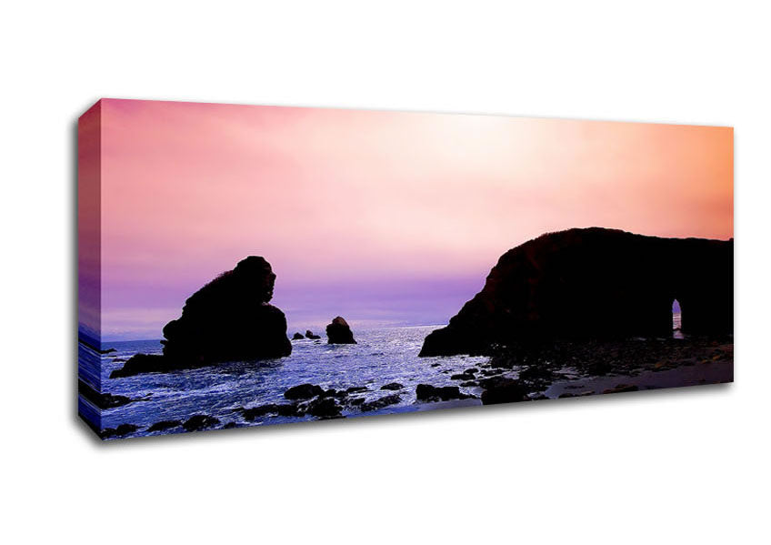 Picture of Peach Rock Sunset Panoramic Canvas Wall Art
