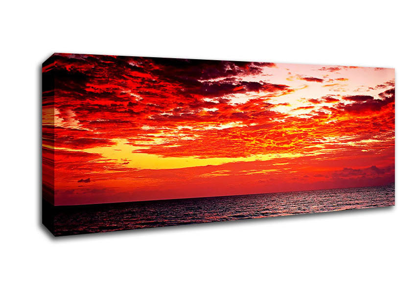 Picture of Lava Red Ocean Skies Panoramic Canvas Wall Art