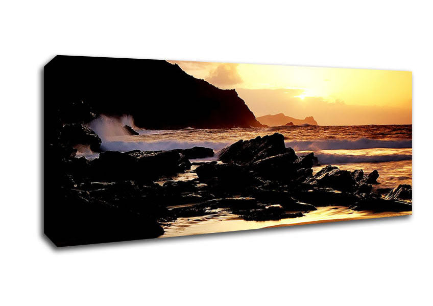 Picture of Love On The Rocks Panoramic Canvas Wall Art