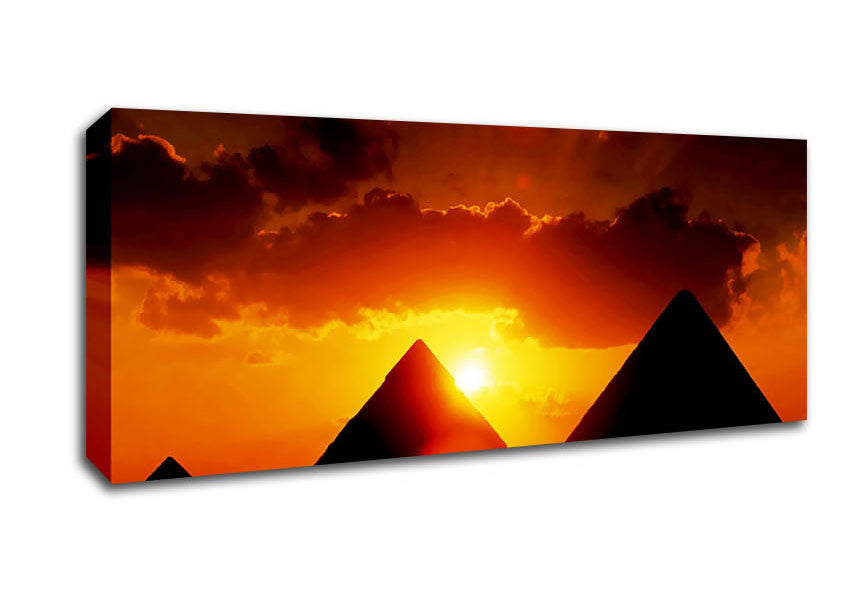 Picture of Egyptian Pyramid Sunset Panoramic Canvas Wall Art