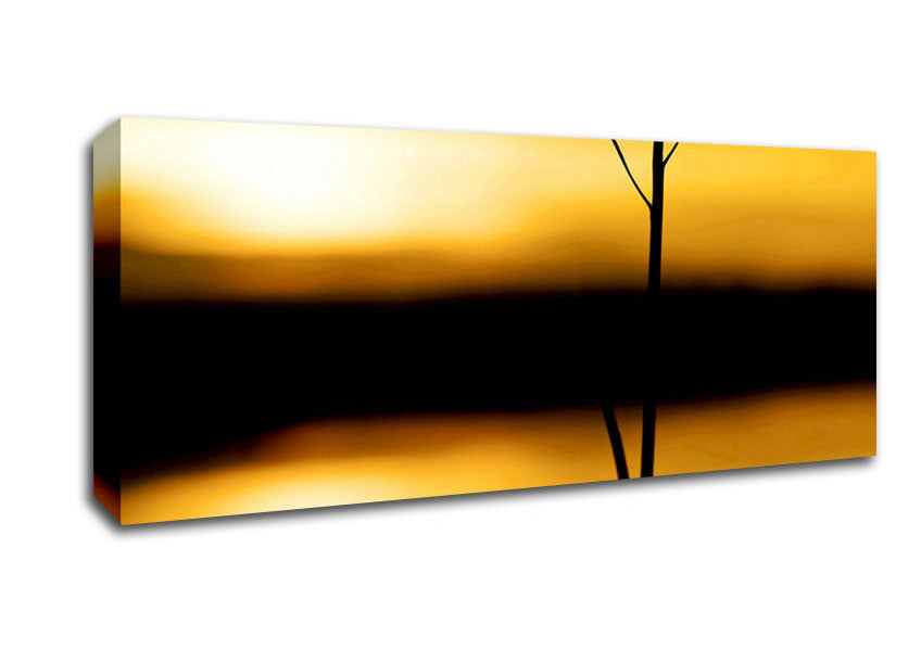 Picture of Golden Lake Reflections Panoramic Canvas Wall Art