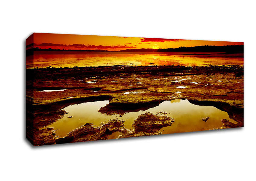 Picture of Orange Ocean Daybreak Panoramic Canvas Wall Art