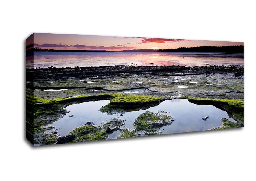 Picture of Distant Ocean Sunrise Panoramic Canvas Wall Art
