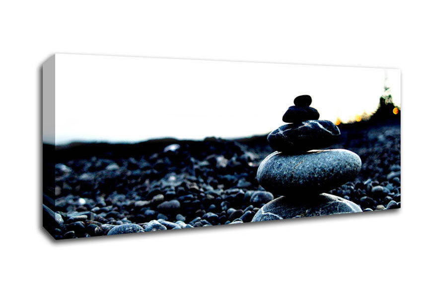 Picture of Pebbled Shoreline Panoramic Canvas Wall Art