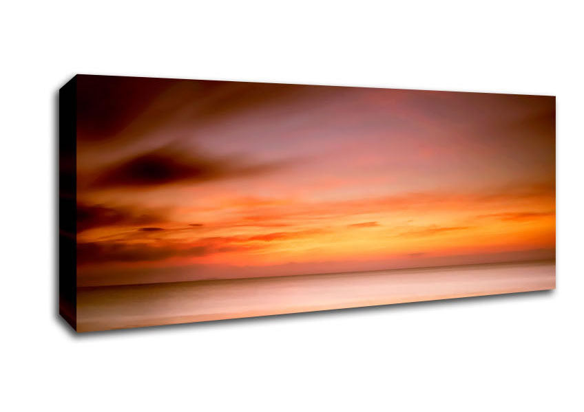 Picture of Ocean Calm Sunset Panoramic Canvas Wall Art