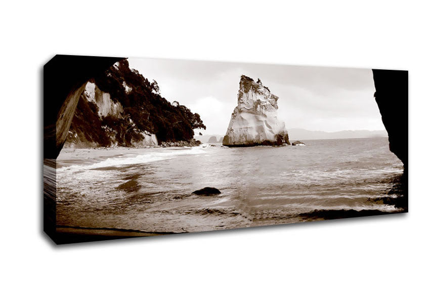 Picture of Oceans Gateway Chocolate Panoramic Canvas Wall Art