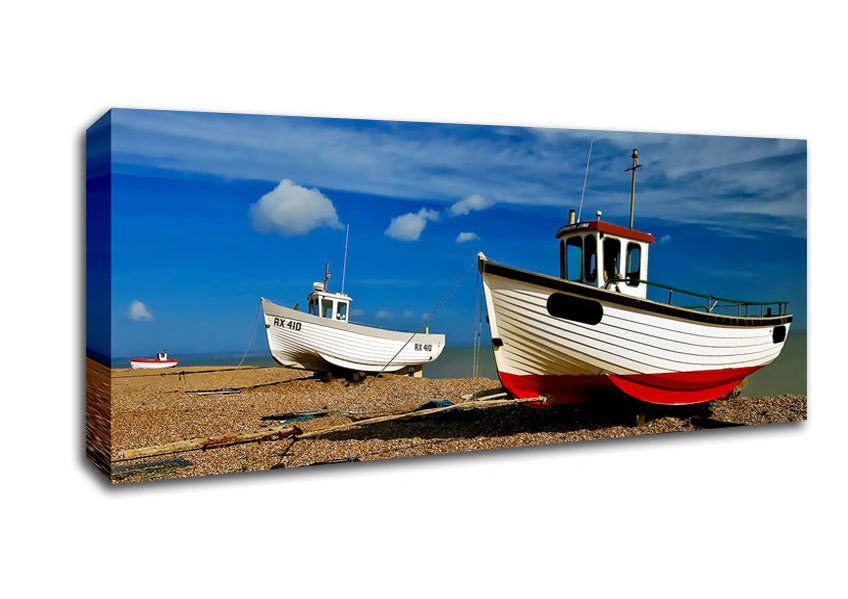 Picture of Fishermans Boat Hideaway Panoramic Canvas Wall Art