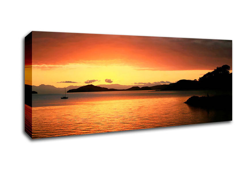 Picture of Glowing Crystal Sunset Panoramic Canvas Wall Art