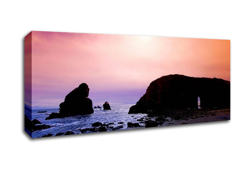 Picture of Pink Mist Ocean Skies Panoramic Canvas Wall Art