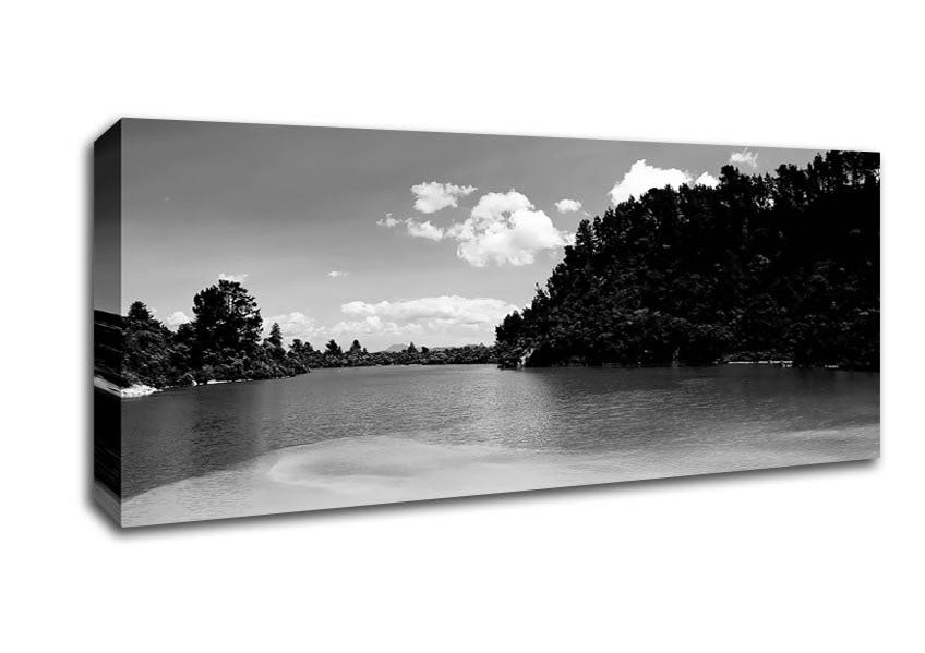Picture of Hideaway Oceans B n W Panoramic Canvas Wall Art