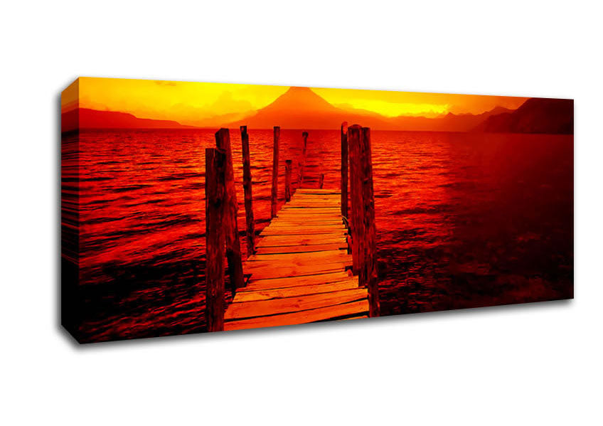Picture of Red Pier Mountain View Panoramic Canvas Wall Art