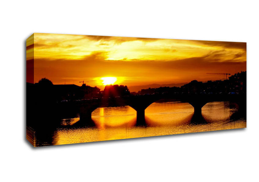 Picture of Sunset Over Florence River Panoramic Canvas Wall Art