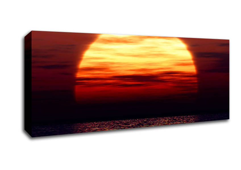 Picture of Surreal Ocean Sun Panoramic Canvas Wall Art