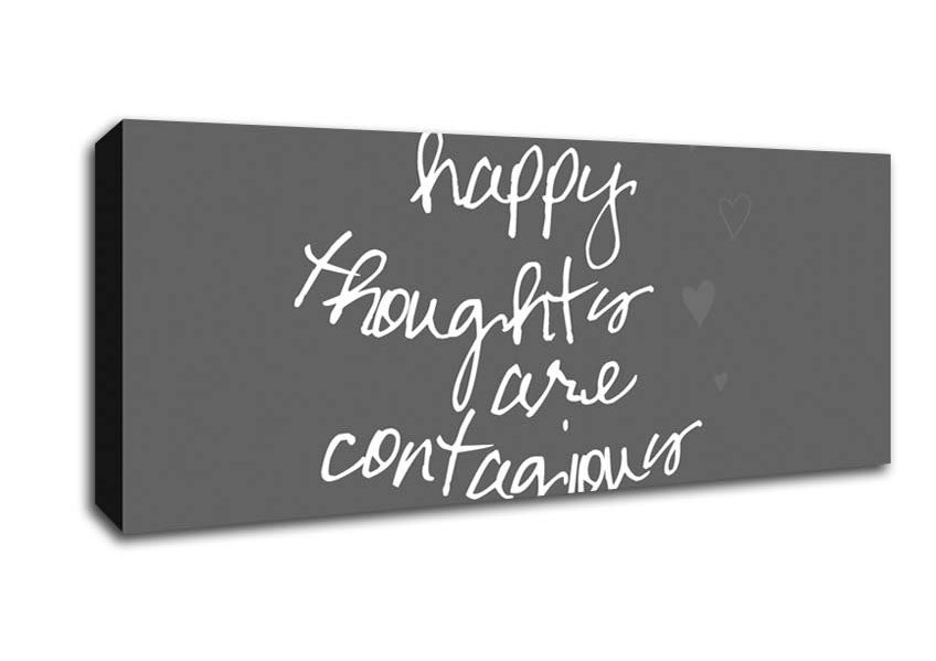 Picture of Happy Thoughts Are Contagious Grey Panoramic Canvas Wall Art