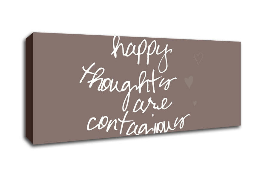 Picture of Happy Thoughts Are Contagious Beige Panoramic Canvas Wall Art
