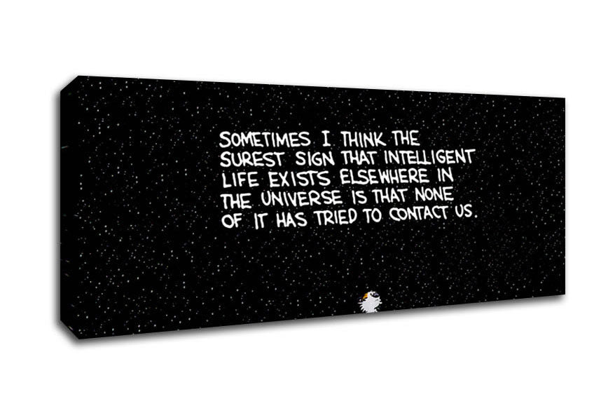 Picture of Funny Quote Sometimes I Think The Surest Sign Panoramic Canvas Wall Art