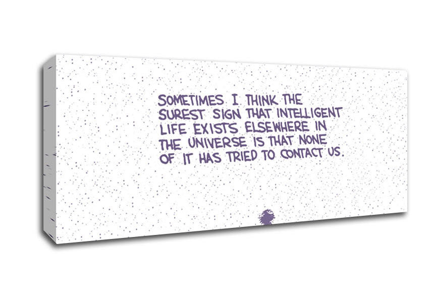 Picture of Funny Quote Sometimes I Think The Surest Sign Lilac Panoramic Canvas Wall Art