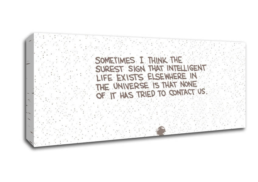 Picture of Funny Quote Sometimes I Think The Surest Sign Beige Panoramic Canvas Wall Art
