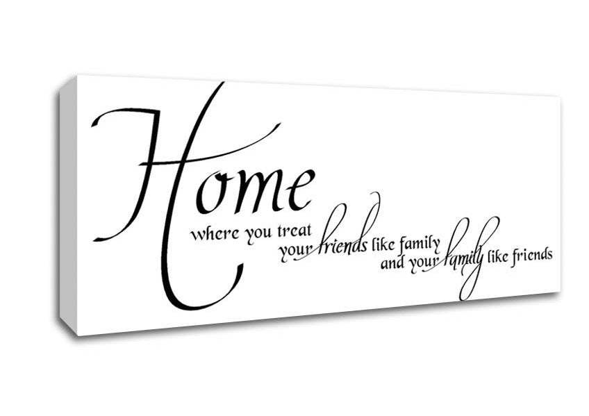 Picture of Family Quote Home Family Friends Panoramic Canvas Wall Art