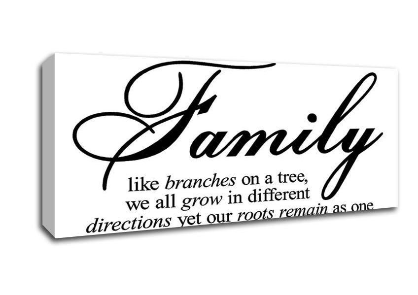 Picture of Family Quote Family We All Grow In Different Directions Panoramic Canvas Wall Art
