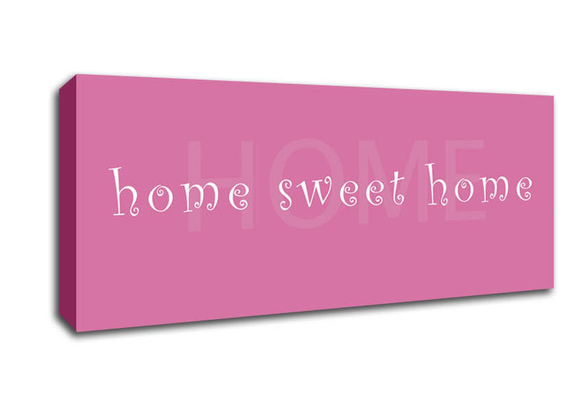 Picture of Home Sweet Home Fade Pink Panoramic Canvas Wall Art